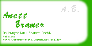 anett bramer business card